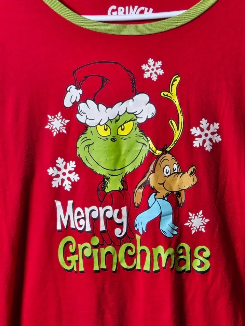 Official Grinch Merry Grinchmas Long Sleeve Christmas Shirt Youth Large 12-14